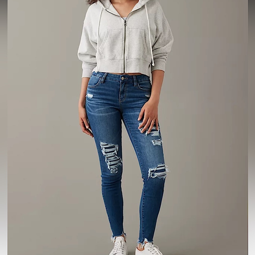 AMERICAN EAGLE - LIKE NEW - Stretch ripped jeggings